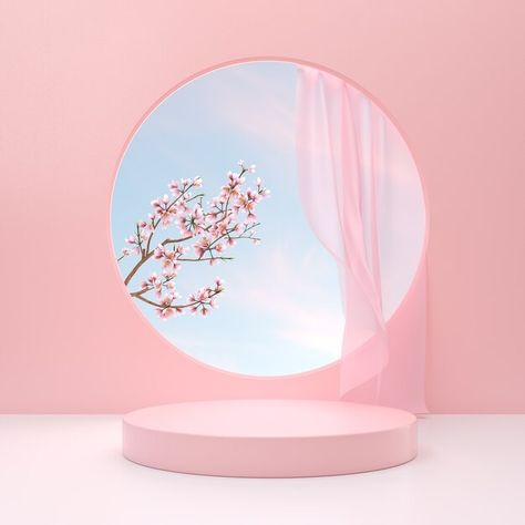 Hbd Frame, Flowers On Pink Background, Photo Minimal, Dreamscape Architecture, Photography Backdrops Diy, Product Poster, Product Background, Blossom Wedding, Japanese Cosmetics