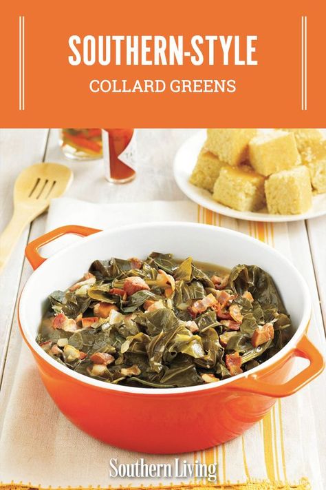 There are many delicious ways to cook collard greens, but this is the best way to do it in the South—low and slow in a stockpot (or slow cooker) with plenty of bold, smoky ingredients to amp up the flavor of the greens. #southernrecipes #collardgreens #bestcollardgreensrecipe #southerngreens #southernliving New Years Greens Recipe, Pot Likker Soup, Hoppin John Recipe Southern Style, Pot Likker, New Year's Meal, Macaroni Salad With Ham, Southern Style Collard Greens, Perfect Cornbread, Southern Collard Greens