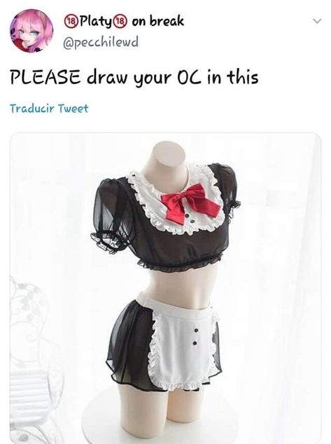 Draw Ur Oc In This Outfit, Draw Your Oc, Maid Lingerie, Art Style Challenge, Anime Maid, Outfit Challenge, Aprons Vintage, Maid Dress, Style Challenge