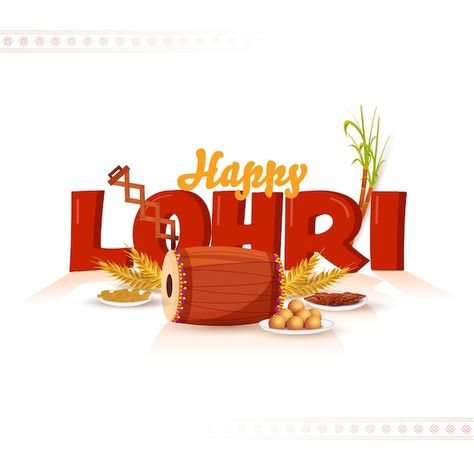 Vector happy lohri font with music instr... | Premium Vector #Freepik #vector #lohri #lohri-festival #happy-lohri #punjabi Lohri Creative Ads, Lohri Post, Lohri Festival, Happy Lohri, Social Media Advertising Design, Music Instrument, Fb Covers, Creative Ads, Advertising Design