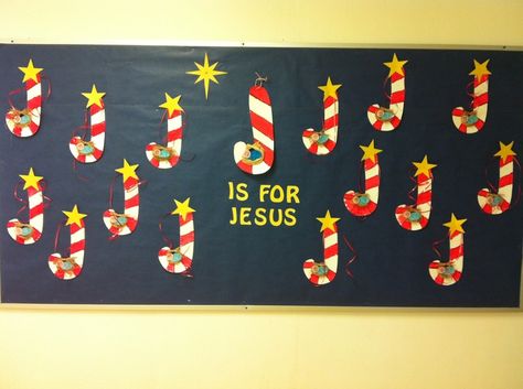 Cute bulletin board idea! "J" is for Jesus!: J Is For Jesus, Jesus Bulletin Boards, Christmas Bulletin Board Ideas, December Bulletin Boards, Holiday Bulletin Boards, Christmas Bulletin Boards, Christian Bulletin Boards, Christmas Bulletin Board, Preschool Bulletin