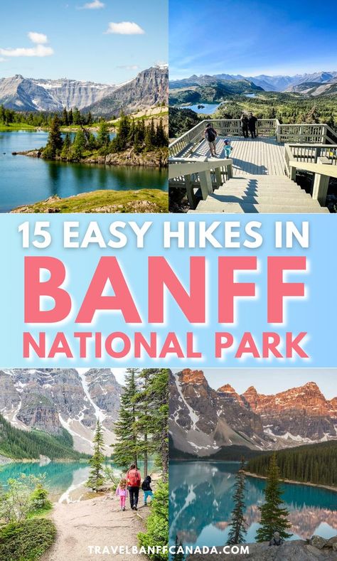 Discover the best easy hikes in Banff National Park! These beginner-friendly trails are perfect for anyone wanting to experience Banff’s beauty without a strenuous climb. From short hikes to family-friendly paths, this guide covers all the best easy hiking trails in Banff to help you plan a fun, relaxed outdoor adventure. Glacier National Park And Banff Road Trip, Banff National Park Itinerary, Banff Aesthetic, Banff Activities, Banff Hikes, Banff Hiking, Hikes In Banff, Johnston Canyon, Banff Canada