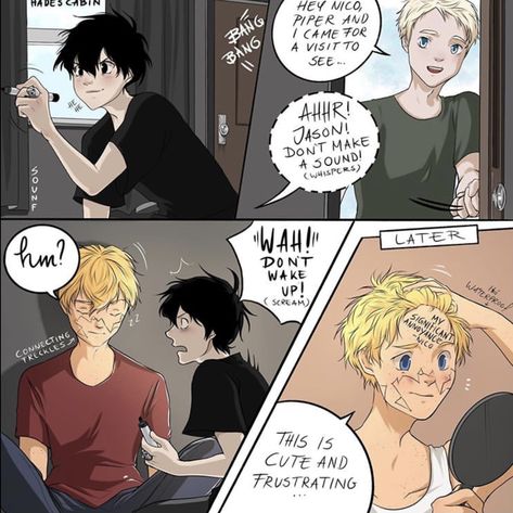 Solangelo comics 🥴🏳️‍🌈✨ Significant Annoyance, Walter Scobell, Solangelo Fanart, Percy Jackson Fanfic, Percy Jackson Drawings, Percy Jackson Comics, Zio Rick, Percy Jackson Ships, Percy Jackson Head Canon