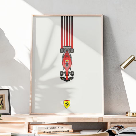 Formula 1 Bedroom, Formula 1 Painting, F1 Painting, Dorm Hallway, F1 Wall Art, Formula 1 Poster, Ferrari Formula 1, Team Poster, Posters On Wall Bedroom