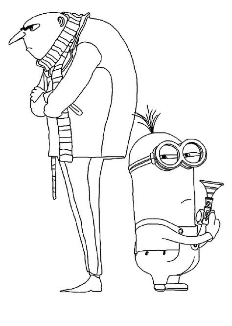 Gru And Minions, Minion Drawing, Minion Coloring Pages, Minions 1, Minions Coloring Pages, Easy Disney Drawings, Minion Movie, Cute Minions, Dog Coloring Page