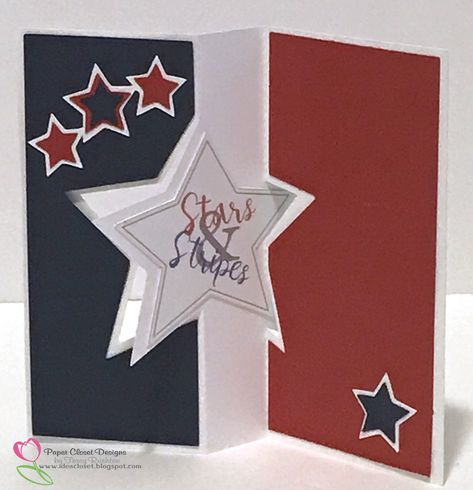 Patriotic Cards To Make, Patriotic Handmade Cards, Patriotic Cards Handmade, 4th Of July Cards Handmade, July 4th Cards, 4th Of July Cards, Independence Day Card, Cards Cricut, Patriotic Cards