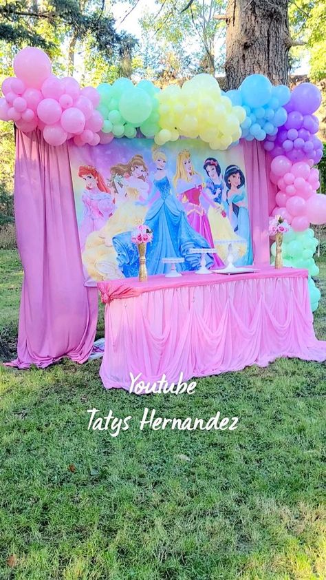 Youtube Tatys Hernandez | Balloons, Hernandez, Classroom decor Flamingo Birthday Decorations, Baby Princess Party, Disney Princess Birthday Cakes, 6th Birthday Girls, Spongebob Birthday Party, Princess Birthday Party Decorations, Disney Princess Birthday Party, Princess Theme Birthday, Princess Theme Birthday Party