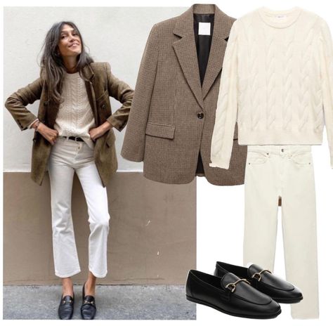 Checkered Blazer Outfit, Brown Blazer Outfit, Capsule Wardrobe Women, Checkered Blazer, Look Office, Best Winter Outfits, Look Formal, Blazer Outfit, Brown Blazer