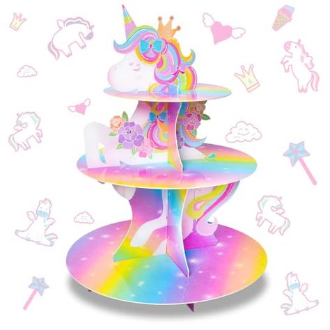 Cardboard Cupcake Stand, Cupcake Display Stand, Unicorn Desserts, Unicorn Party Favors, Unicorn Party Decorations, Cupcake Holder, Cupcake Display, Unicorn Cupcakes, Serveware Entertaining