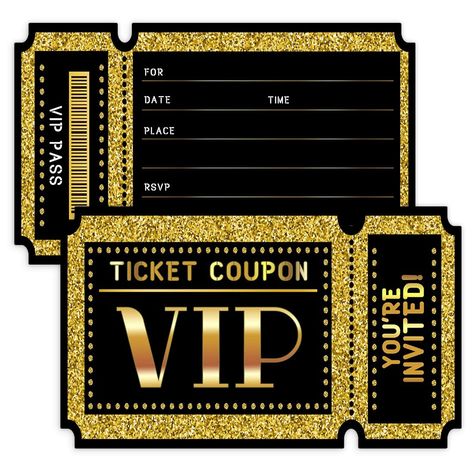 PRICES MAY VARY. Title: wuguimeii 20 VIP Ticket Coupon Invitations with Envelopes Invite for Birthday Baby Shower Party, Invites Special Ideas, Favors Party Supplies(Black Gold01). Product Type: Arborist Merchandising Root > Self Service > Special Features Stores > caa5e178-c039-41b4-8bfd-0b01485bbef9_0 > caa5e178-c039-41b4-8bfd-0b01485bbef9_6801 > Baby's 1st Birthday Vip Ticket, Party Invites, Baby Shower Party, Shower Party, Baby Shower, Shower, Party Supplies, Birthday