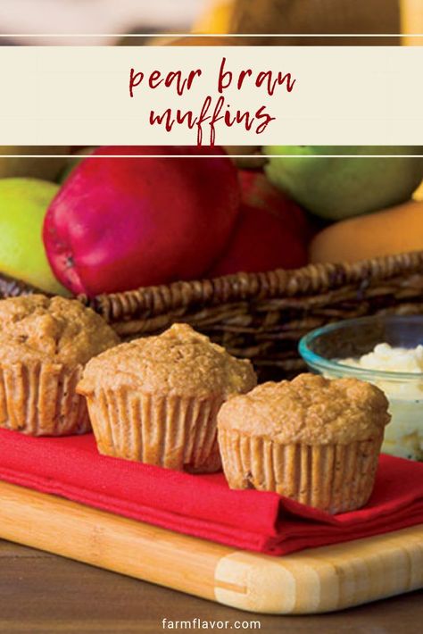 Pear Bran Muffins Feel better about your morning breakfast with these fluffy Pear Bran Muffins. Pear Recipes Breakfast, Bran Muffin Recipes, Bran Muffins, Pear Recipes, Recipes For Breakfast, Oatmeal Muffins, Recipes To Make, Morning Breakfast, Seasonal Recipes