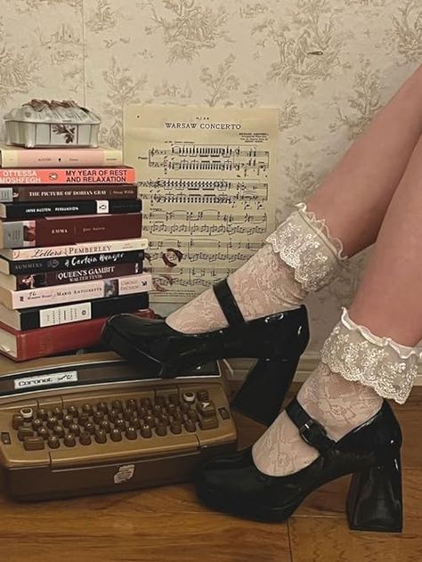 Dede's picks's Amazon Page Romantic Coquette, Vinyl Aesthetic, Romantic Academia, Dark Coquette, Dark Feminine Aesthetic, Dark Academia Aesthetic, Mary Jane Pumps, Academia Aesthetic, Feminine Aesthetic