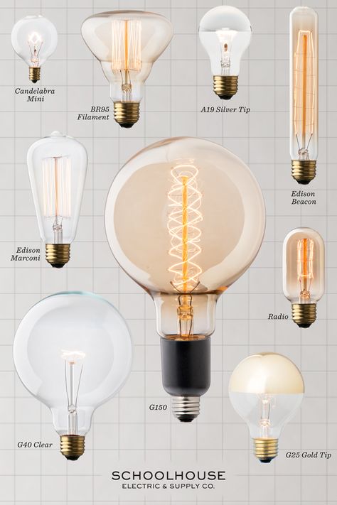 Low-cost lightbulbs with high visual impact | Discover unique filament, LED lighting options & more at Schoolhouse Electric Co. Modern Light Bulbs, Luminaria Diy, Schoolhouse Electric, Interior Led Lights, Edison Lighting, Modern Lighting Design, Lightbulbs, Lighting Options, The Design Files