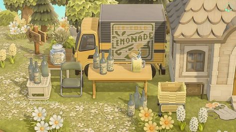 Acnh Farm Build, Food Truck Acnh Code, Acnh Jam Stand, Acnh Bike Rental, Acnh Western, Spring Acnh, Acnh Meadowcore, Lemonade Truck, Acnh 2023