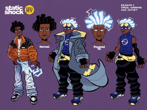 Static Shock Art, Superhero Oc Character Design, Static Dc, Character Select Screen, Heroic Age, Dc Comics Women, Static Shock, Caricature Sketch, Super Powers Art