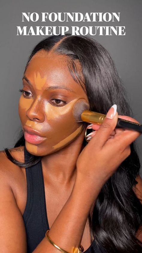 Concealer Black Women, Fenty Beauty Concealer, Makeup Routine Natural, Face Makeup Guide, Dark Skin Makeup Tutorial, Flawless Face Makeup, Hooded Eye Makeup Tutorial, Using Concealer, No Foundation