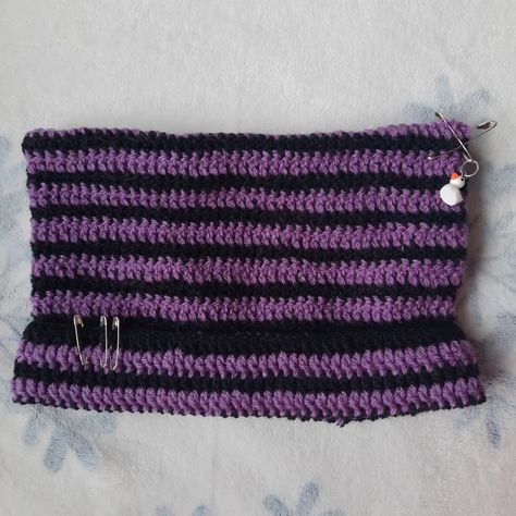 striped crochet cat ear beanie Cat Eared Beanie, Cat Beanie, Striped Cat, Crochet Shirt, Black Car, Crochet Cat, Cat Ears, Purple And Black, Crocheted Item