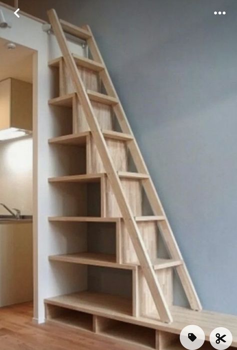 Unique Decor Ideas, Tiny House Stairs, Loft Stairs, Attic Stairs, Hallway Ideas Entrance, Hallway Ideas Entrance Interior Design, Small Hallways, Tiny House Interior, Tiny House Cabin