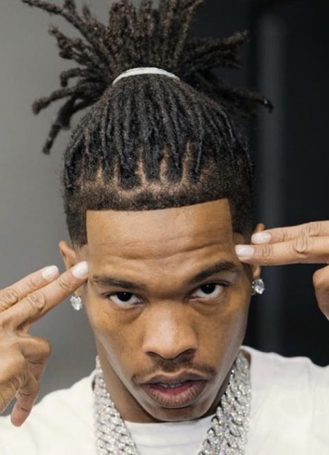 Dread Locks Styles Men, Faded Locs Men, Different Dreads Styles For Men, Fade Haircut With Dreads, Rubber Band Hairstyles Men, Men Dreadlocks, Dread Ponytail Hairstyles Men, Dread Hairstyles For Men Dreadlocks, Dreads For Men