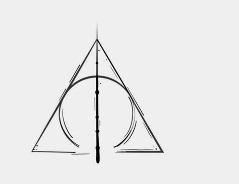 Fine Line Deathly Hallows Tattoo, Deathly Hallows Tattoo Design, Harry Potter Deathly Hallows Tattoo, Deathly Hallows Art, Harry Potter Deathly Hallows Symbol, Deathly Hollows, Unique Hand Tattoos, Cute Sister Tattoos, Harry Potter Symbols