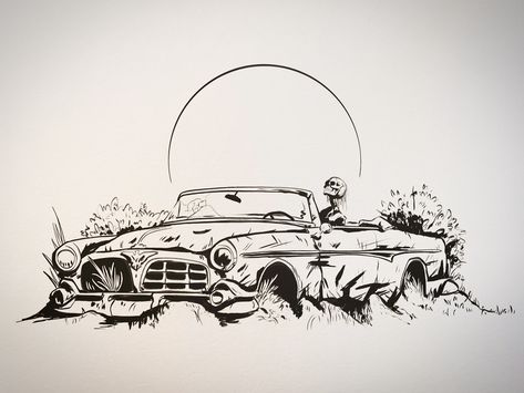 Inktober day 18: DRIVE! - #masonbartwork #drive #inktober #inktober2024 #inktoberdrive #inktober2024drive #inktoberchallenge #inktober52 #spookyart #halloweenart #halloween @inktober Drive Inktober, Halloween Inktober, Drive, Halloween