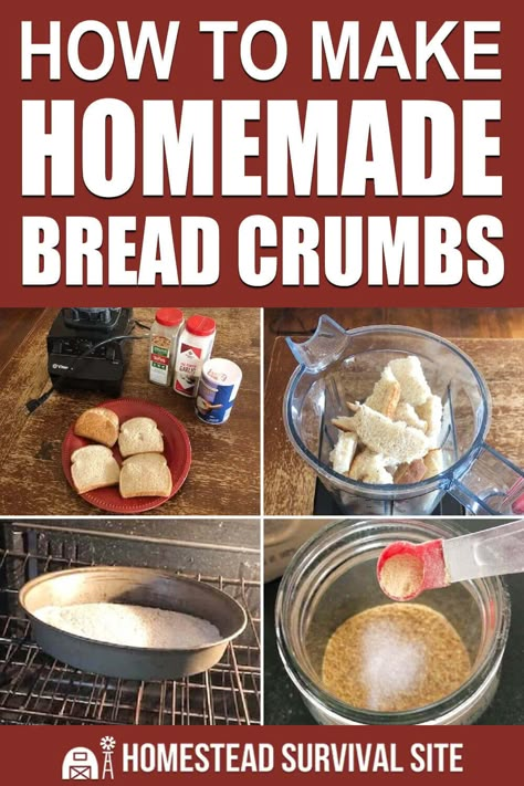 Homemade Bread Crumbs, Make Homemade Bread, Bread Crumbs Recipe, Fresh Bread Crumbs, Seasoned Bread Crumbs, Stale Bread, Homestead Survival, How To Make Homemade, Bread Dough