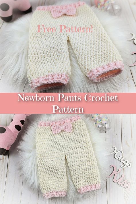 Newborn Pants Pattern Free, Crochet Newborn Pants, Crochet Baby Pants Free Pattern, Newborn Crochet Outfits, Crochet Romper Pattern, Pants Crochet Pattern, Easy Crochet Patterns Free Beginners, Baby Beanie Crochet Pattern, Crochet Baby Romper