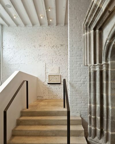 White Brick - COCOCOZY Painted Brick Interior, White Brick Interior, Brick House Interior, White Brick Wall Interior, Fireplace Exterior, Darryl Carter, Brick Studio, Painted Brick Exteriors, Brick Living Room