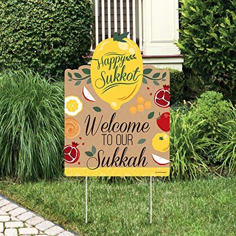 Happy Sukkot, Chag Sameach, Happy Rosh Hashanah, Feast Of Tabernacles, Lawn Decorations, Custom Yard Signs, Yard Ornaments, Sukkot, Lawn Sign