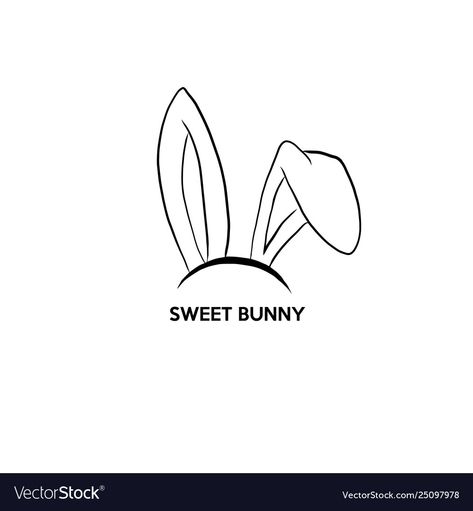 Rabbit Ear Tattoo, Rabbit Ears Tattoo, Bunny Ear Tattoo, Rabbit Ears Drawing, Bunny Ears Tattoo, Easter Graphic Design, Matching Bff Tattoos, How To Draw Ears, Bunny Tattoos