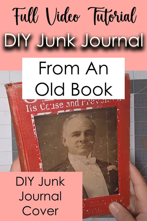 Here is a simple Junk Journal idea for making a cover from an old book. Choose any book cover you love and in no time you will have a beautiful DIY junk journal! Junk Journal Out Of Old Book, Junk Journal From Old Book, Journal Diy Cover, Diy Junk Journal Ideas Book Covers, Junk Journal Book Covers, Altered Books Ideas Junk Journal, Junk Journal Covers Ideas, Creative Book Cover Design Ideas Handmade, Simple Junk Journal