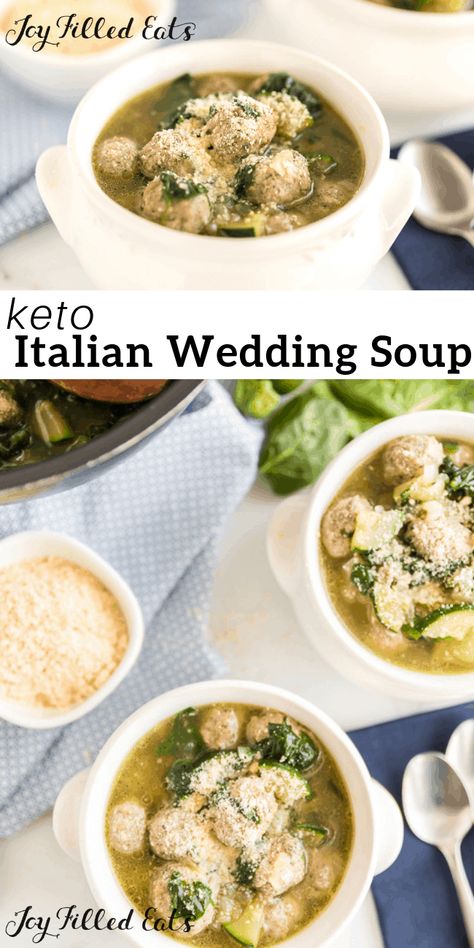 Italian Wedding Soup Authentic, Wedding Soup Recipe, Crockpot Italian, Italian Wedding Soup Recipe, Canned Soup, Soup Appetizers, Tasty Meatballs, Healthy Italian, Cooked Pasta