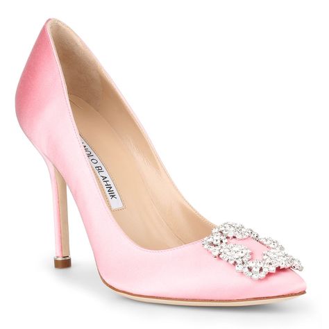 Manolo Blahnik Wedding Shoes, Clear Heel Shoes, Light Pink Shoes, Pink High Heel Shoes, Manolo Blahnik Pumps, Clear High Heels, Manolo Blahnik Hangisi, Heels Pink, Manolo Blahnik Heels