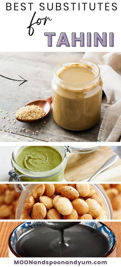 Tahini is a peanut butter-like raw sesame paste that is used in a number of sweet and savory dishes. Find the 9 best tahini substitutes and alternatives here! | Tahini replacements