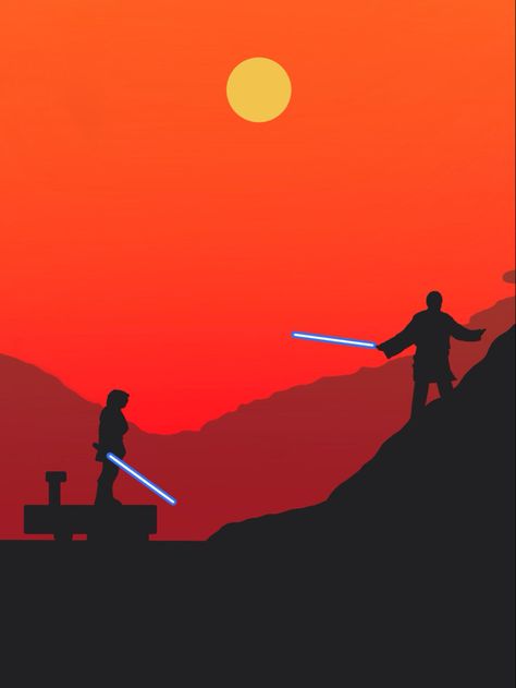 Mustafar Star Wars Painting, I Have The High Ground Star Wars, It’s Over Anakin I Have The High Ground, High Ground Star Wars, Starwars Canvas Painting, I Have The High Ground, Star Wars Art Painting, Star Wars Silhouette, Star Wars Painting