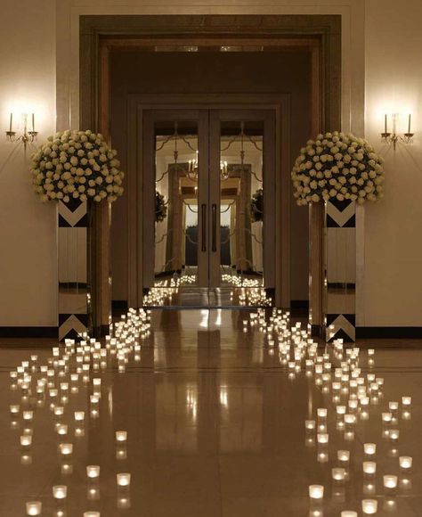 5,870 Likes, 86 Comments - CLARIDGE’S (@claridgeshotel) on Instagram: “Dreaming of candlelight at Claridge’s 🕯good night from us all #wemissyou #wewillpartyagain…” Somerset House, Ceremony Design, Hallway Decor, Communications Strategy, Ceremony Inspiration, Wedding Ceremony Decorations, This Is Love, Hallway Decorating, Ceremony Decorations