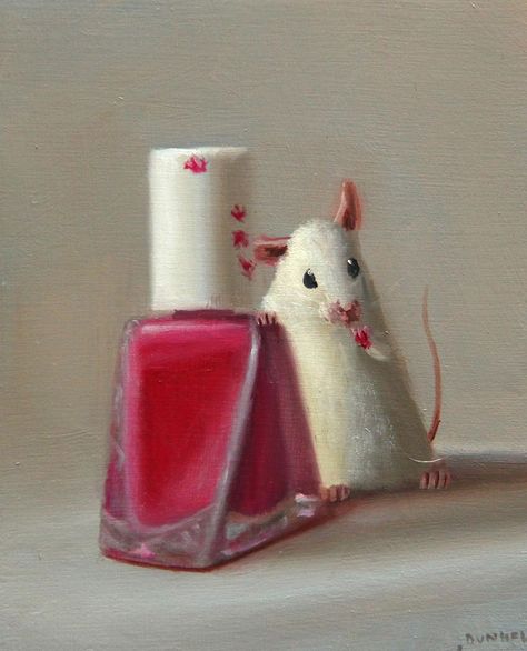 Stuart Dunkel Mouse, Mouse Paintings, Mouse Paint, Mouse Art, Classical Realism, Art Jokes, Cute Paintings, Cute Mouse, Soul Art