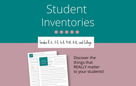 At the beginning of the school year (or any time) you can get to know your students much better by having them complete a “get to know you” form. For this purpose, I have created a collection of Student Inventories—one for each of six different age levels—that ask important questions about students’ interests, home lives, learning … High School First Day, School Team Building, Get To Know Your Students, Middle School Life, Collaborative Classroom, Cult Of Pedagogy, Learn History, First Day Of School Activities, Beginning Of The School Year