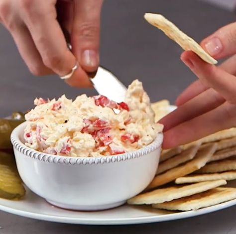 allcreated - southern pimento cheese Creole Appetizers, Derby Snacks, Southern Pimento Cheese Recipe, Southern Pimento Cheese, Pimento Cheese Recipe, Pimento Cheese Spread, Pimento Cheese Recipes, Celebrity Recipes, Food Network Star