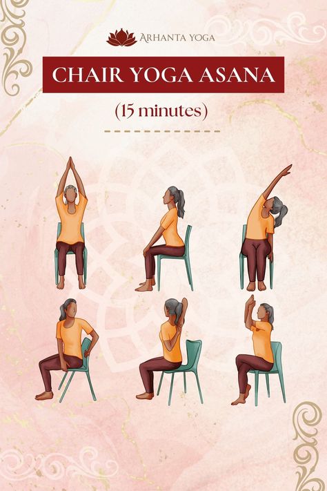 Chair Yoga Asana Sequence Elderly Chair Yoga, Yoga For Disabled People, Sivananda Yoga, Yoga Teacher Resources, Teach Yoga, Fish Pose, Ballet Poses, Chair Yoga, Body Scanning