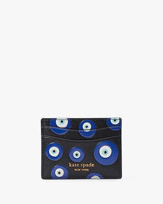 Kate Spade Evil Eye, Easy Crochet Pouch, Crochet Card Pouch, Accessory Inspo, Kate Spade Card Holder, Turkish Eye, Crochet Pouch, Cute Wallets, Card Pouch