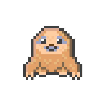 Sloth Pixel Art, Pond Party, Gif Pixel, Sleeping Animals, 8bit Art, Game Inspiration, 8 Bit, Bead Art, Sloth