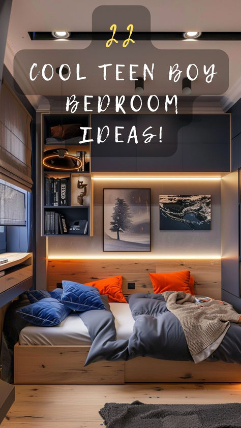 Cool Teen Boy Bedroom Ideas! Uncover 22 Modern Teen Boy Bedroom Designs That Balance Style And Functionality. Ready To Design? Click To Explore And Transform! 🛏️🎮 #TeenBedroom #BoyBedroom #ModernDesign #ExploreAndTransform #RoomMakeover Teen Boy Bedroom Paint Ideas, Teen Basement Bedroom, Small Bedroom Teen Boy, Boys Bed Ideas, Boys Room Design Small Bedrooms, Teen Bedroom Paint Ideas, Teen Boy Bedroom Decorating Ideas, Teen Boy Bedroom Designs, Boys Bedroom Ideas Teen