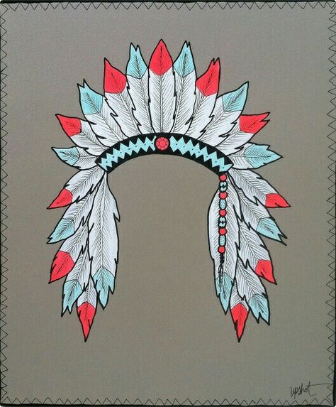 Indie feather headress Head Dress Drawing, Hipster Painting, Indie Painting, Hipster Drawings, Indie Hipster, Indian Headdress, Elephant Canvas, Indie Art, Head Dress