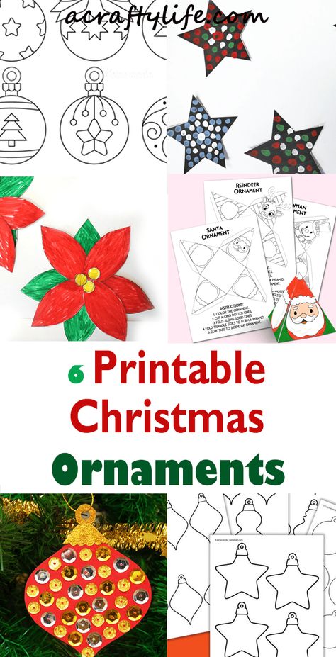 Free Printable Ornaments, Paper Christmas Ornaments Free Printable, Free Printable Christmas Ornaments, Chan Christmas, Easy Christmas Ornaments To Make, Ornaments Diy Kids, Printable Christmas Ornaments, Christmas Ornament Template, Christmas Quilting Projects