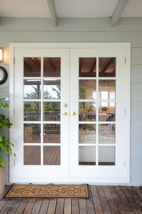 External Glass Doors, Outdoor French Doors, French Doors Inside, White French Doors, Installing French Doors, External French Doors, Hampton Style, French Doors Exterior, Doors Interior Modern