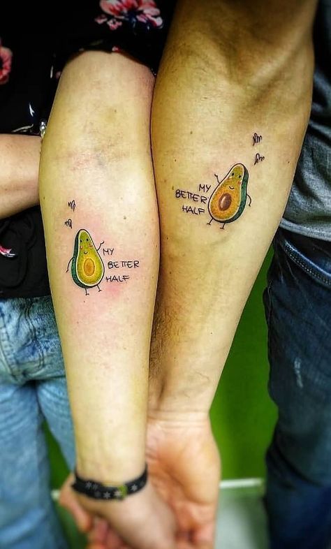 Make it pleasant for your beloved or dear person and suggest him a soulmate matching couple tattoo. Choose one of the 60+ ideas we have listed in our article. Avocado Couple Tattoo, Tattoo China, Avocado Couple, Infinity Tattoos For Couples, Unique Tattoos Black Women, Unique Infinity Tattoo, Avocado Tattoo, Infinity Couple Tattoos, Couple Tattoos Unique Meaningful