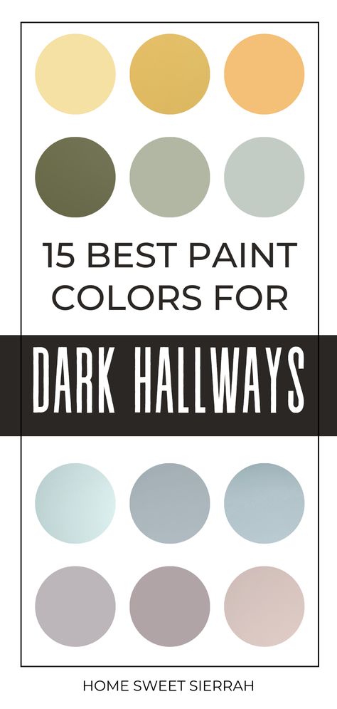 Best Paint Colors for Dark Hallways That Aren't White - homesweetsierrah.com Hallway And Door Paint Colors, Narrow Hallway Ideas Wall Colors, Colors For Dark Hallways, Dark Hallway Paint Colors, Colors For Hallways, Entryway Color Ideas Paint, Entryway Color Ideas, Interior Paint Color Ideas, Dark Hallway Ideas