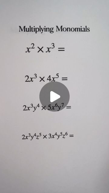 Math Tricks on Instagram: "Basic algebra: Multiplying monomials | How to simplify monomials #monomials #monomial #algebra" Math Algebra Formulas, Algebra Help High Schools, How To Do Algebra High Schools, Basic Algebra Formulas, Maths Basics Learning, Basic Maths Learning, College Algebra Notes, Algebra Tricks, Algebra Tips