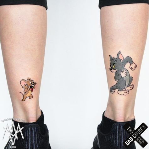 Tato Artist, Anime Tato, Tato Art, Simple Tato, Tom And Jerry Tattoo, Tom I Jerry, Tom Ve Jerry, Casserole Breakfast, Jerry Tattoo